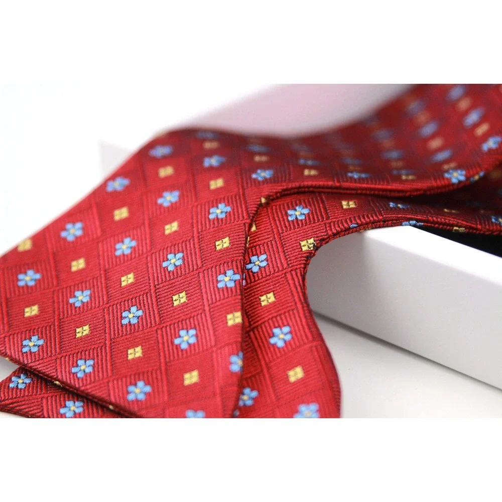 Men's Self-Tied Big‎ Butterfly Bow Tie Red Ornamental Pattern S717